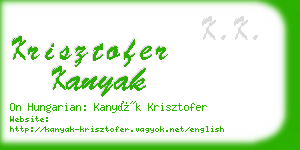 krisztofer kanyak business card